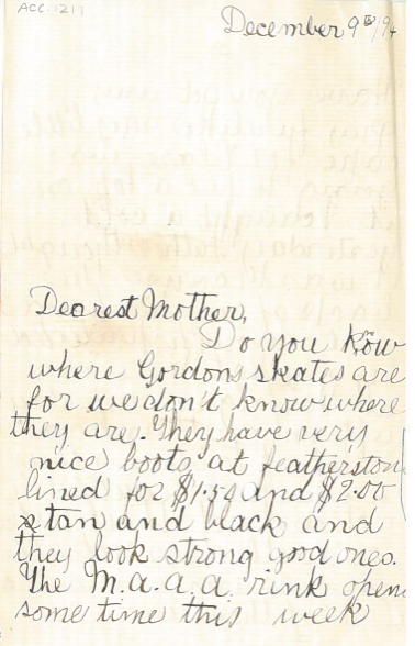 letter to Anna Dawson, 1894