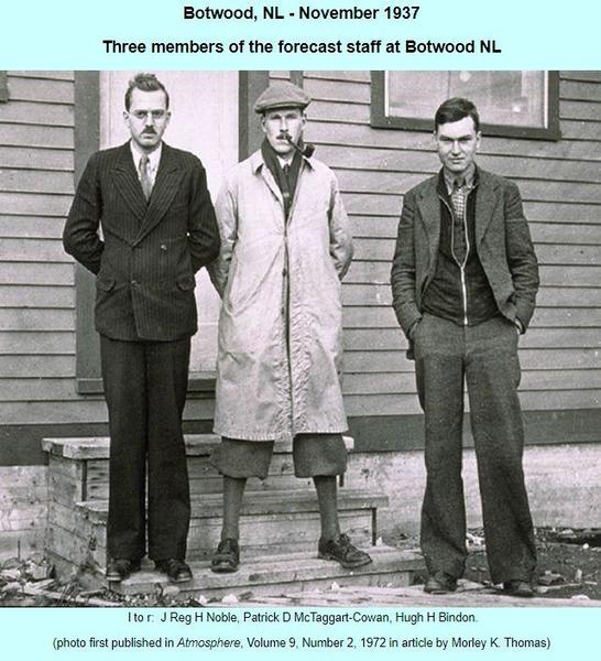 Three members of the forecast staff at Botwood, NL