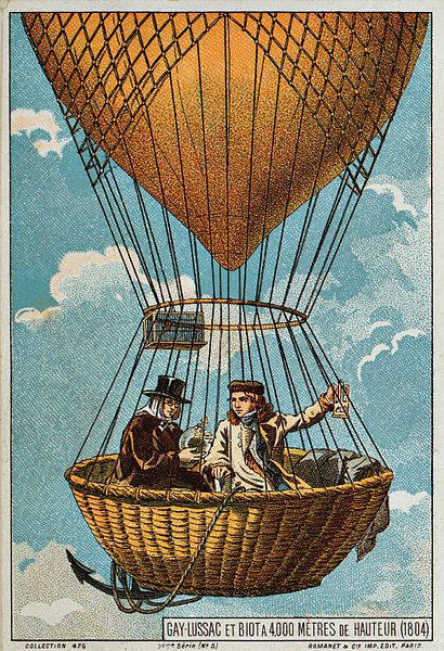 Gay-Lussac et Biot in dans une montgolfière